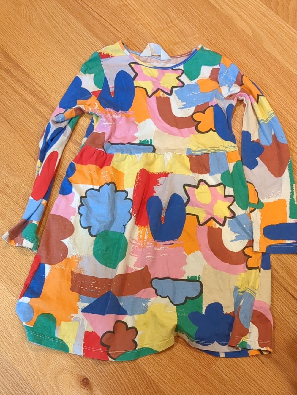 H&M Multicolor Abstract Floral Long-Sleeve Dress
